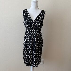 H&M Black and White Circle Pattern Midi Dress